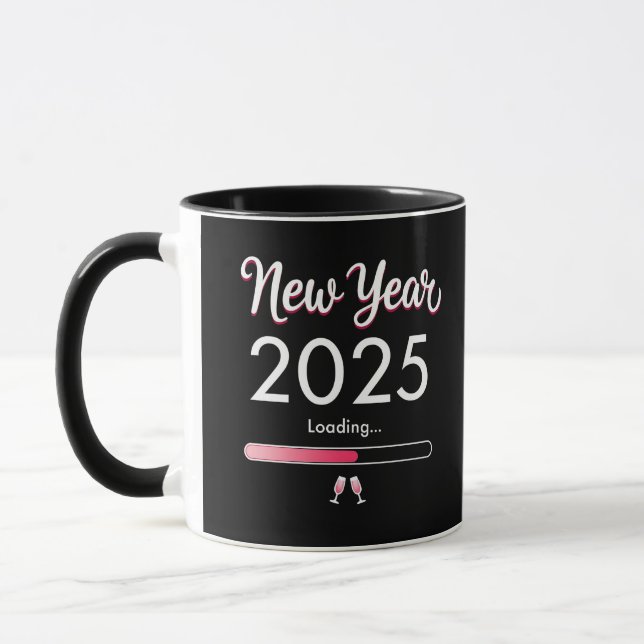 New Year Loading 2025 Happy New Year Xmas  Mug (Left)