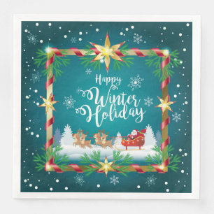 New Year & Merry Christmas Holiday Event Paper Dinner Napkins