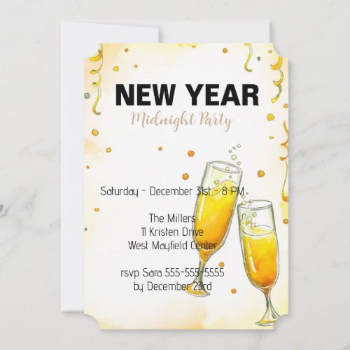 New Year Midnight Party Invitation