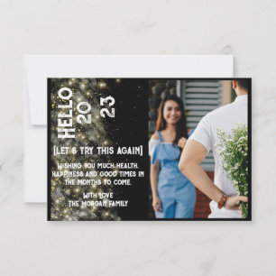 New Year Modern Custom Holiday Photo Thank card