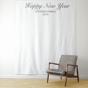 New Year Modern Minimalist White Photo Background Tapestry