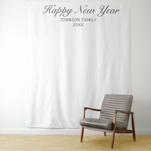 New Year Modern Minimalist White Photo Background Tapestry