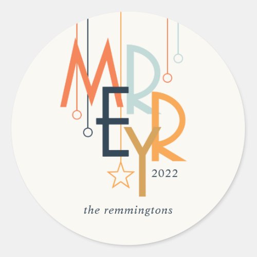 New Year Modern Simple Vintage  Deco Classic Classic Round Sticker