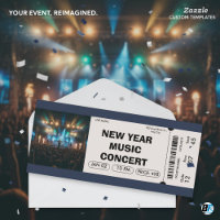 New Year Music Concert Custom Ticket