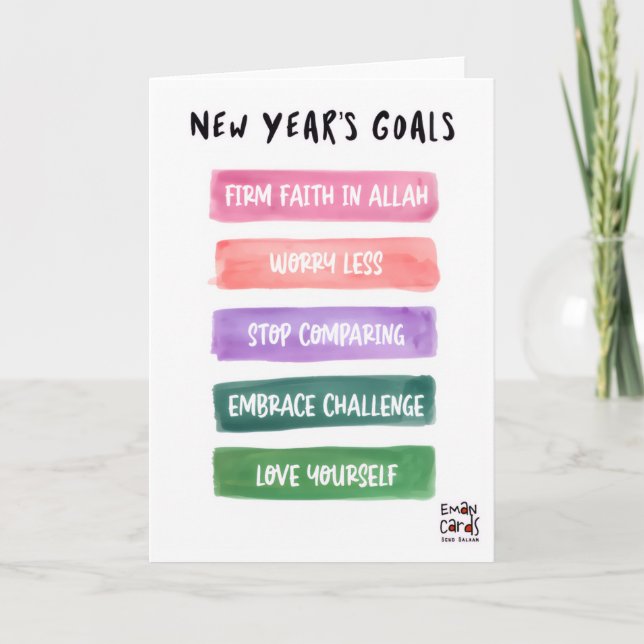 New Year Muslim Goals Card (Front)