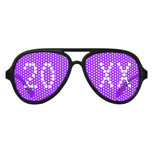 New Year neon purple custom number year fun party  Aviator Sunglasses