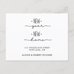 New Year New Address Home Moving Announcement Postcard