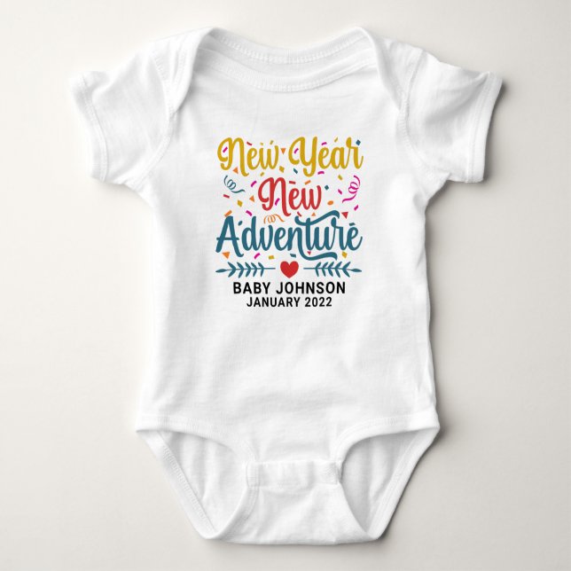 New Year New Adventure Baby Bodysuit (Front)