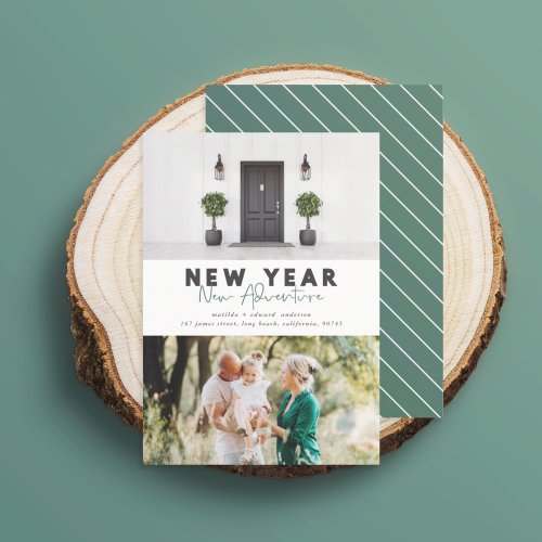 New year new adventure multi photo holiday card