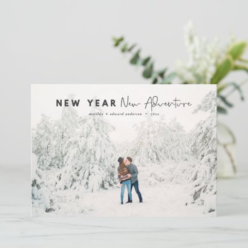 New year new adventure photo holiday card | Zazzle