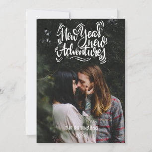 New year new Adventures Modern Photo Card Script
