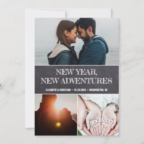 New year New Adventures Photo Collage Wedding Save The Date