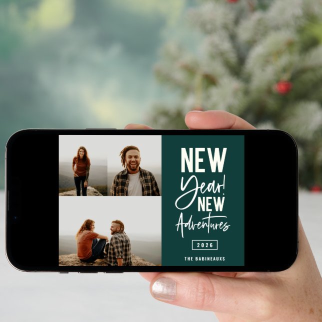 New Year New Adventures Photo Holiday Card (Front Digital)
