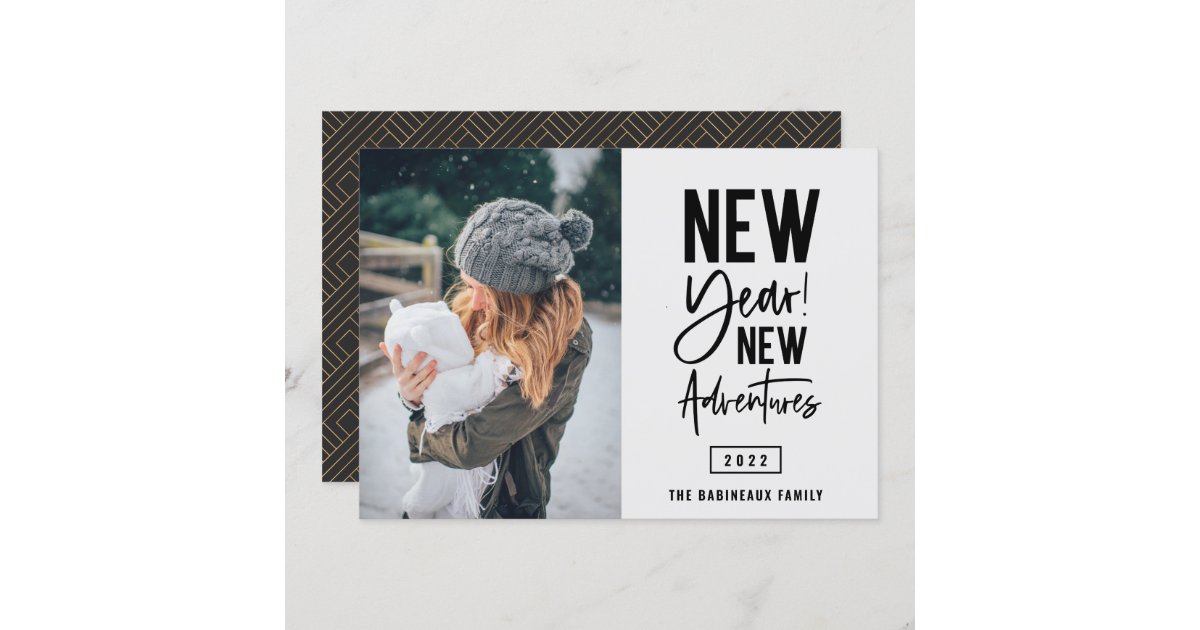 New Year New Adventures Photo Holiday Card | Zazzle.com