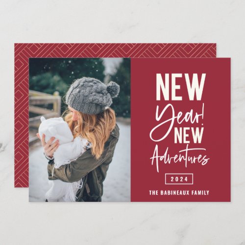 New Year New Adventures Photo Holiday Card