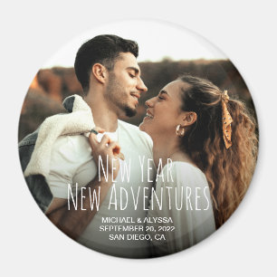 New year new adventures Photo Save the date Magnet