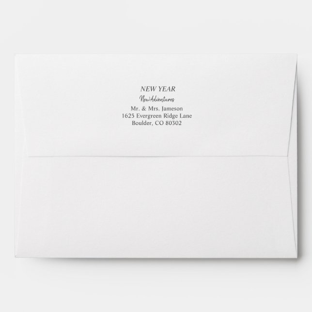 New Year New Adventures | White Lined Envelope (Back (Top Flap))