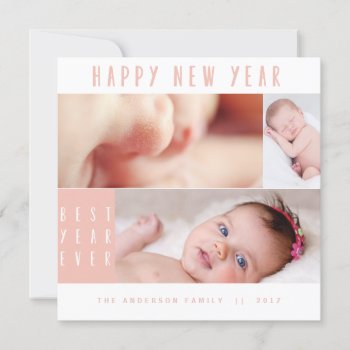 New Year  New Baby-blush Holiday Card by Stacy_Cooke_Art at Zazzle