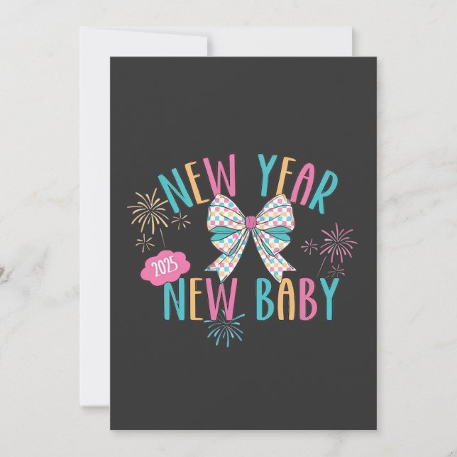 New Year New Baby Pregnancy Mom To Be  Announcement (Front)