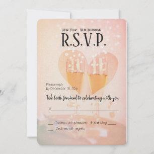 New Year New Beginning/New Years Wedding/RSVP Invitation