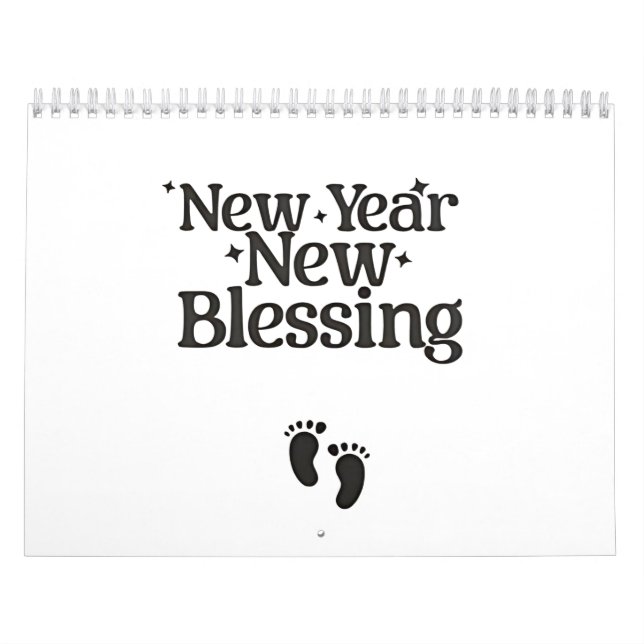 New Year New Blessings New Year Pregnant Mom  Calendar (Cover)
