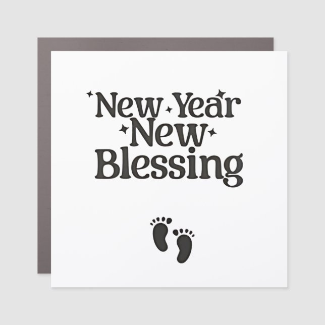 New Year New Blessings New Year Pregnant Mom  Car Magnet (Front)