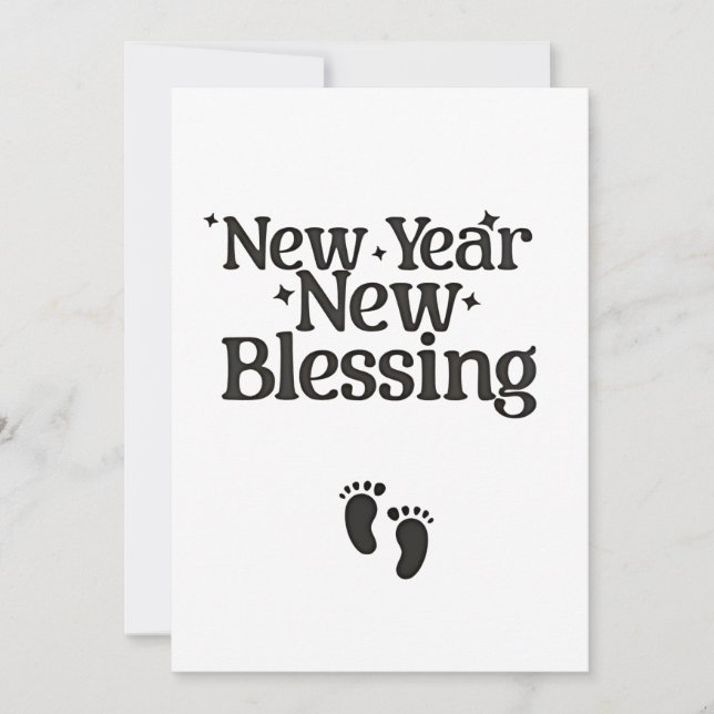 New Year New Blessings New Year Pregnant Mom  Holiday Card (Front)