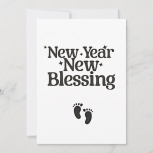 New Year New Blessings New Year Pregnant Mom Holiday Card