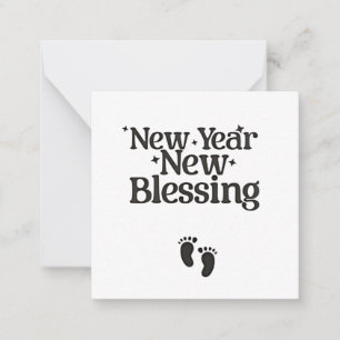 New Year New Blessings New Year Pregnant Mom  Note Card