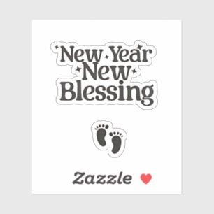 New Year New Blessings New Year Pregnant Mom  Sticker