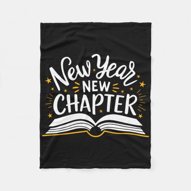 New Year New Chapter Happy New Year 2025 Book  Fleece Blanket (Front)