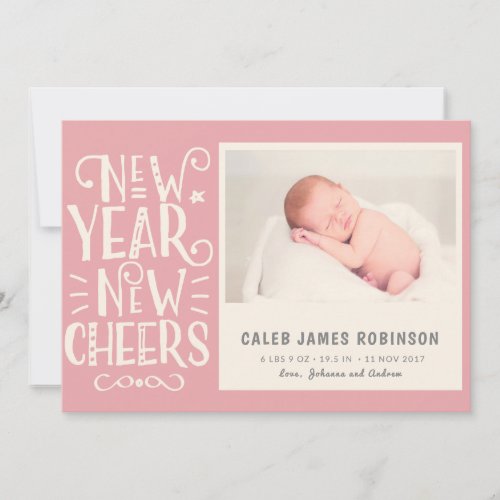 New Year New Cheer and Birth Announcement combined