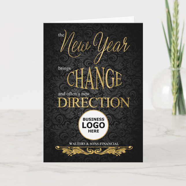 New Year New Direction Business ROUND Logo Announcement (Front)