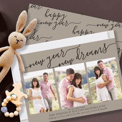 New Year New Dreams 3 Photo Pregnancy Announcement