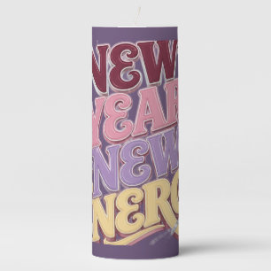 New Year New Energy – Trendy Retro New Year Pillar Candle