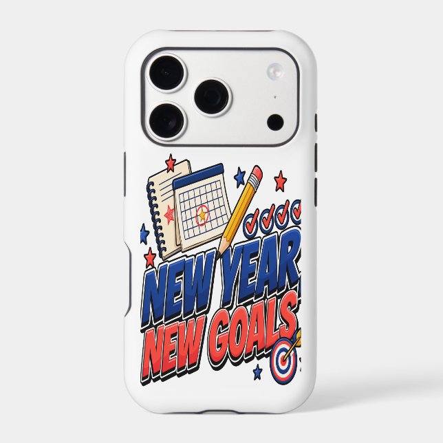 New year, new goals iPhone case (Back)