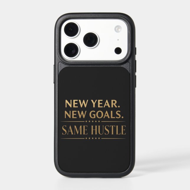 New Year New Goals Same Hustle Motivational Black  Otterbox iPhone Case (Back)