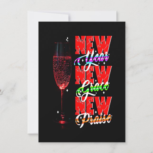 New Year New Grace New Praise Note Card (Front)