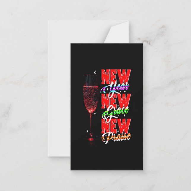 New Year New Grace New Praise Note Card (Front)