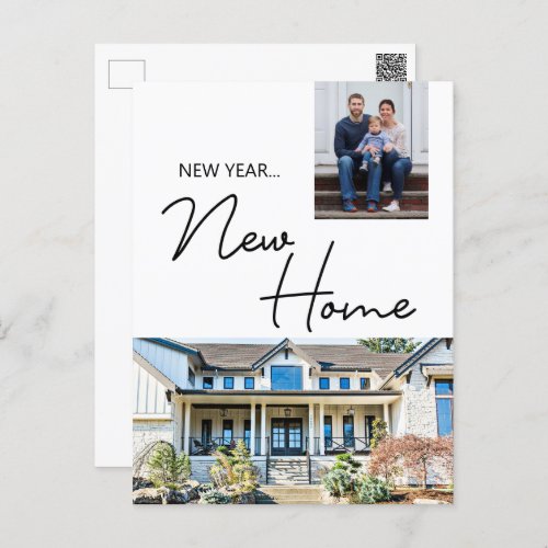 New Year New Home Family Custom Photo and House Postcard