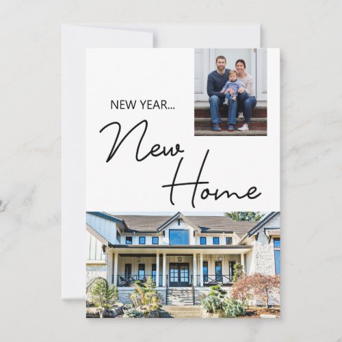 New Year New Home Family Photo and House Holiday Card