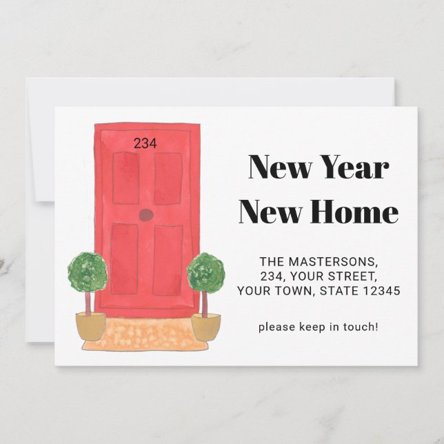 New Year New Home Moving Announcement (Front)