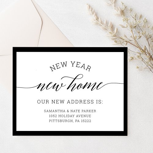New Year  New Home Moving Announcement Postcard