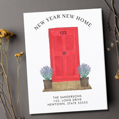 New Year New Home Moving  Announcement Postcard