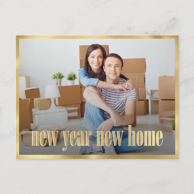 New Year New Home New Year Moving Announcement Postcard (Front)
