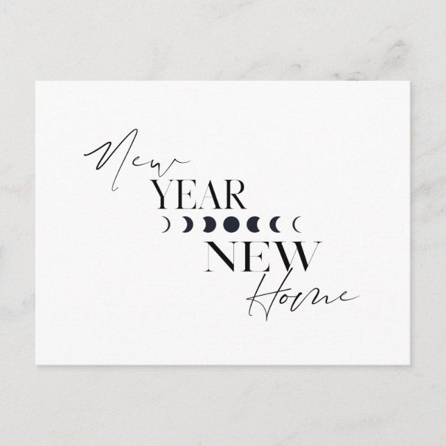 New Year New Home We've Moved Announcement Postcard (Front)