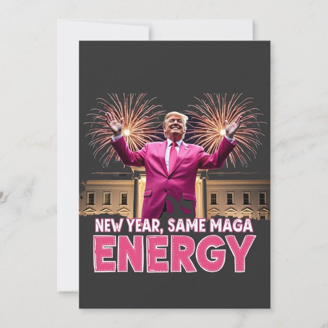New Year New MAGA Energy Trump Inauguration Holiday Card (Front)