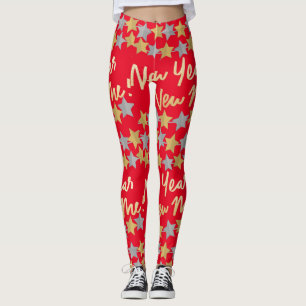 New Year New Me,Happy New Year 2022 Festive Red Leggings