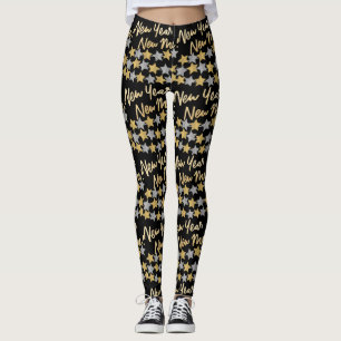 New Year New Me, Happy New Year 2024 Stylish Black Leggings