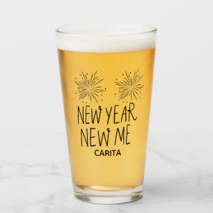 New Year New Me Personalized Glass Cup